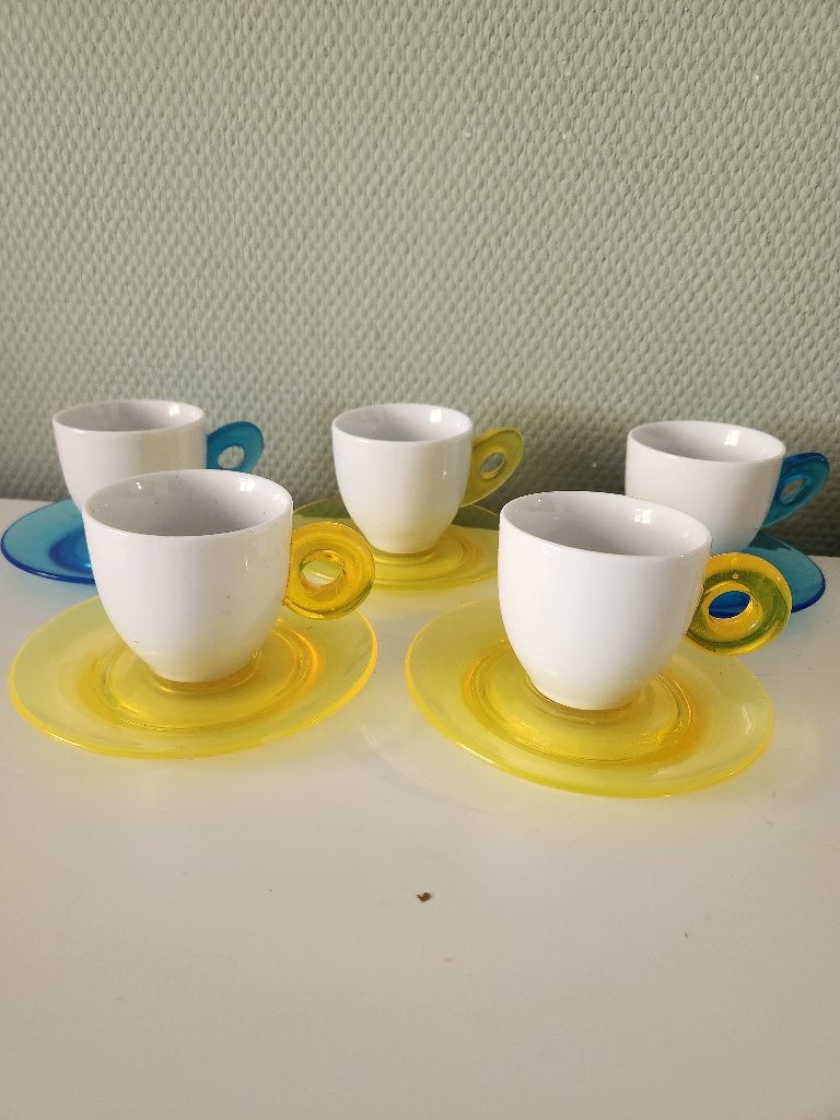 Lisingen 5x espressokopjes, Ophalen of Verzenden, Gebruikt, Porselein, Kop en/of schotel