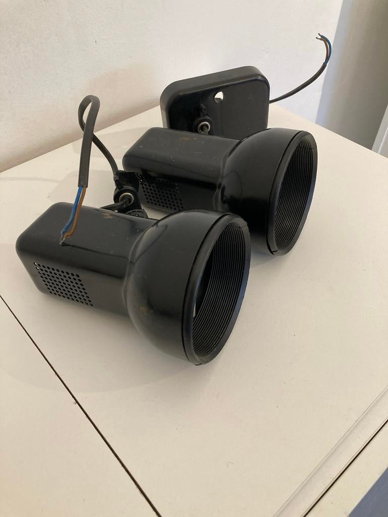 Twee zwarte Vrieland Design lampen, Ophalen of Verzenden, Gebruikt