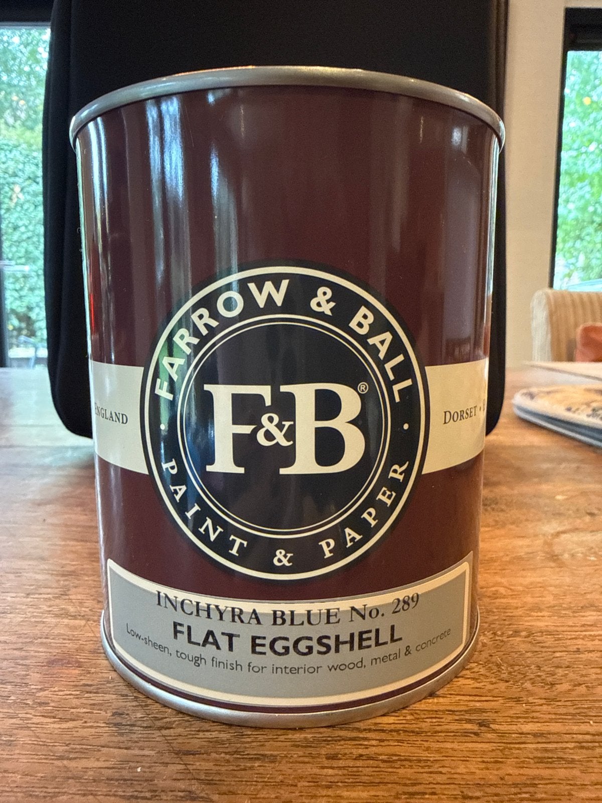 Farrow & Ball Inchyra Blue No. 289 Flat Eggshell 0,75L, Doe-het-zelf en Verbouw, Blauw, Nieuw, Ophalen of Verzenden, Verf