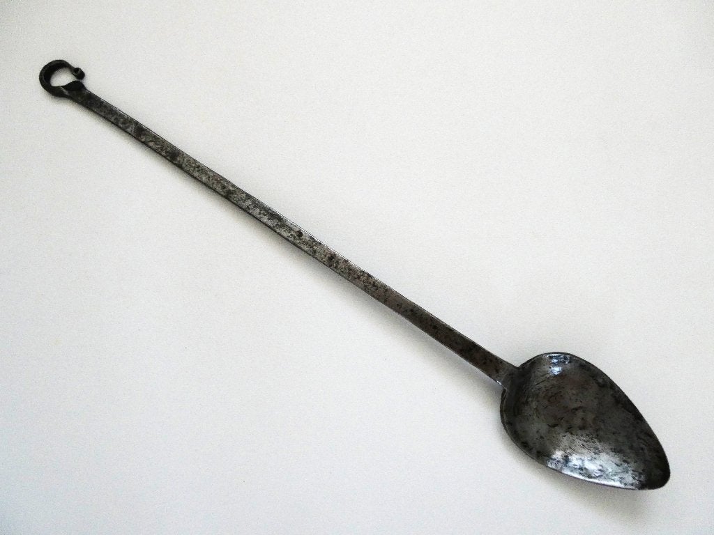 Handgesmede Ijzeren lepel, Antiek en Kunst, Ophalen of Verzenden