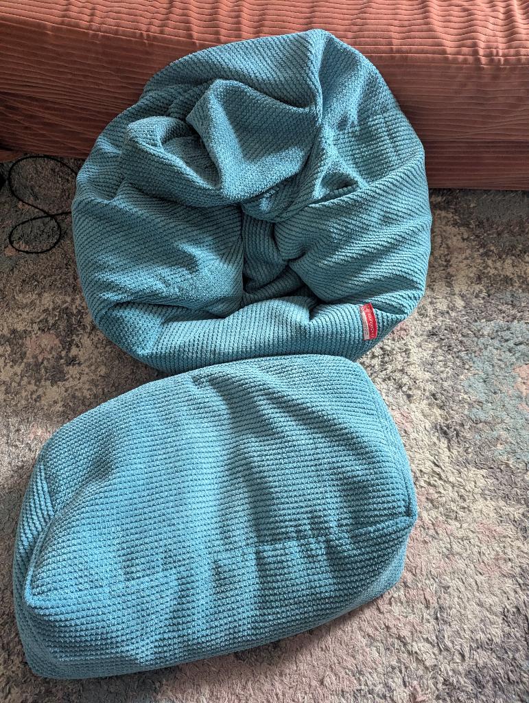 Loungepug gaming beanbag zitzak, Huis en Inrichting, Zitzakken, Ophalen, Zo goed als nieuw, Blauw