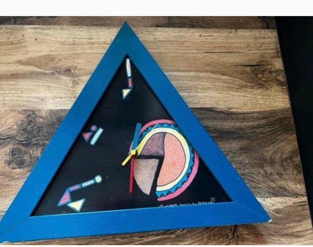 Jaren '90 Abstract MAZZOT Wandklok, Ophalen of Verzenden, Zo goed als nieuw, Analoog, Wandklok