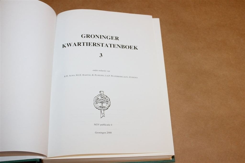 Groninger Kwartierstatenboek 3 — NGV Afdeling Groningen, Ophalen of Verzenden, Zo goed als nieuw