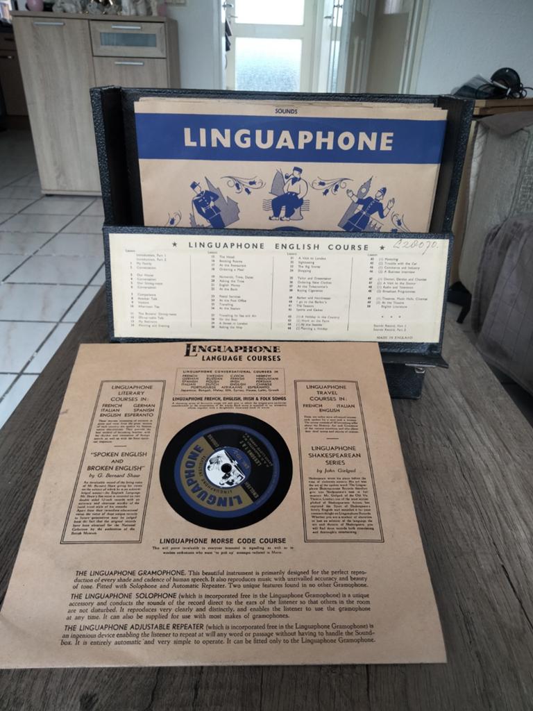 Linguaphone English Course - 78 toeren platen, Cd's en Dvd's, Vinyl Singles, Ophalen, Gebruikt, 10 inch, Overige typen