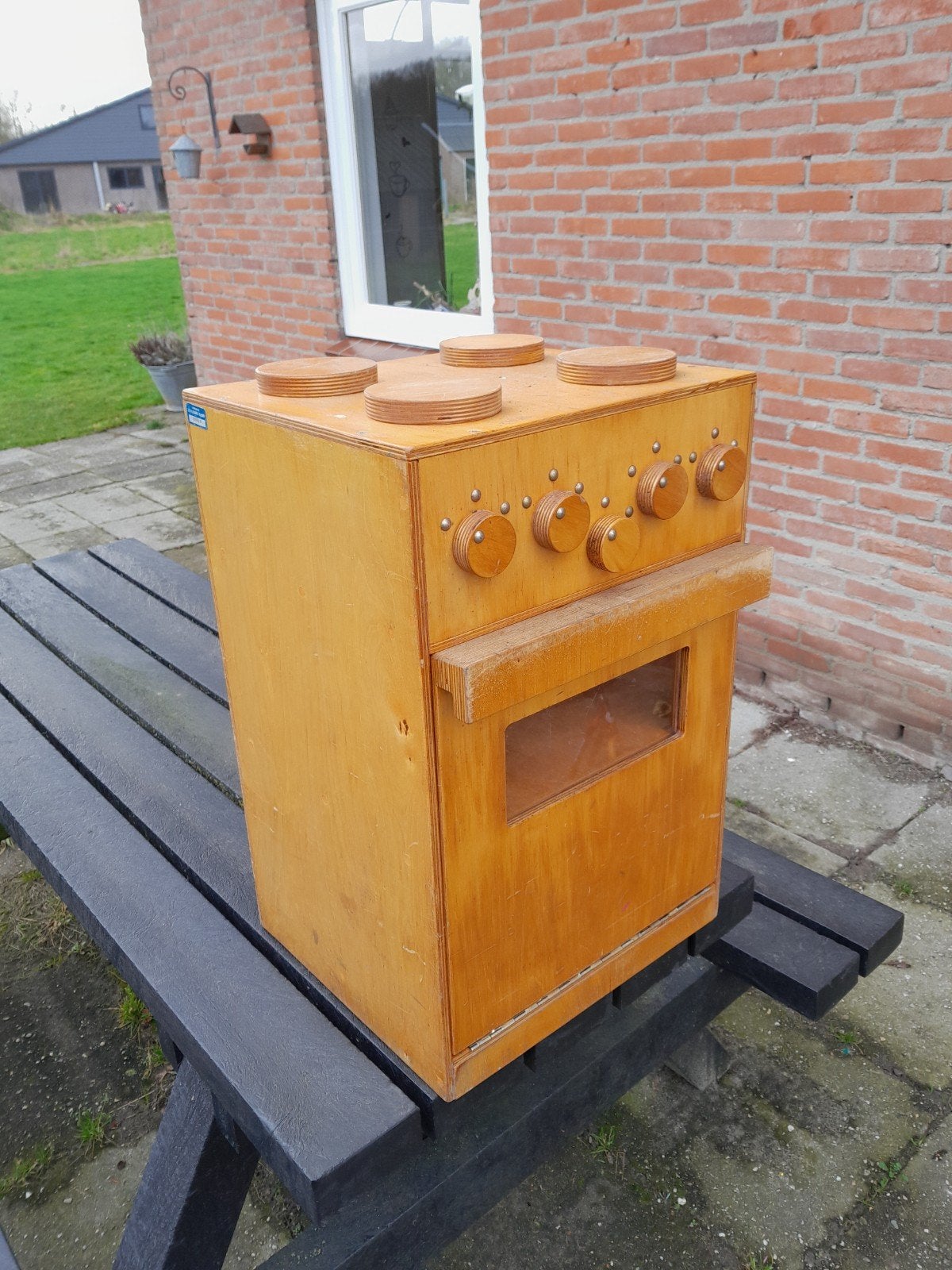 Zeer stevige vitage houten speelkeuken, merk Rolf., Ophalen, Gebruikt, Hout, Speelkeuken