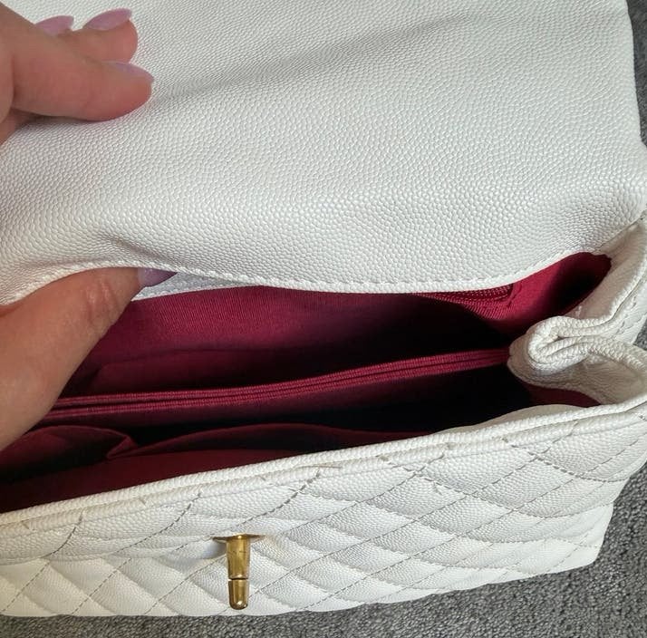 handtas wit met gouden details, Sieraden, Tassen en Uiterlijk, Tassen | Damestassen, Verzenden, Zo goed als nieuw, Wit, Handtas