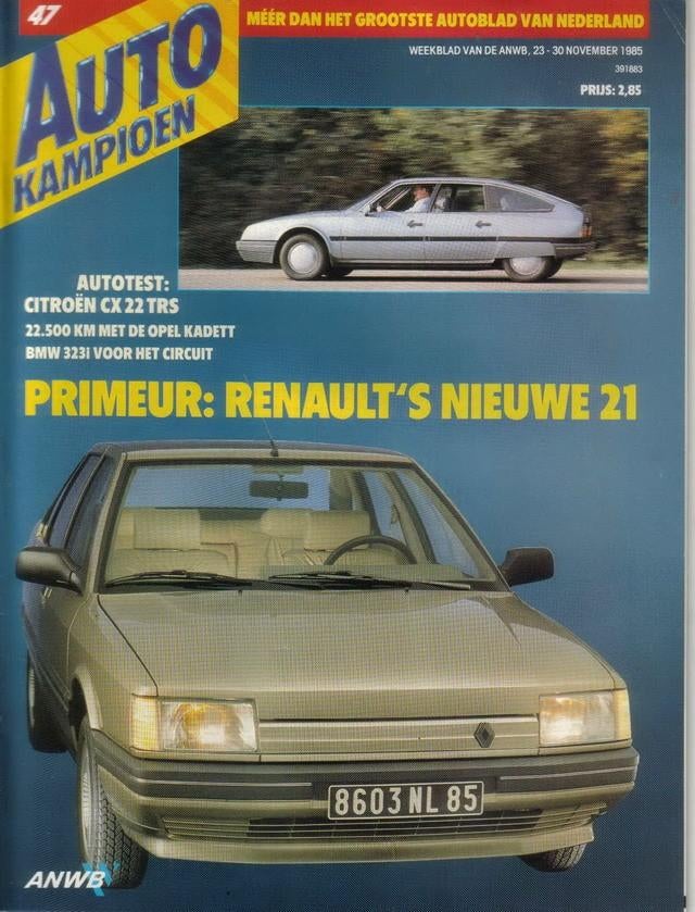 Autokampioen 47 1985 : BMW 323i - Citroen CX 22 TRS - Kadett, Ophalen of Verzenden, Gelezen, Algemeen