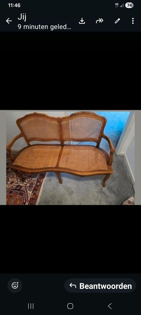 Te koop antiek bankje, Ophalen
