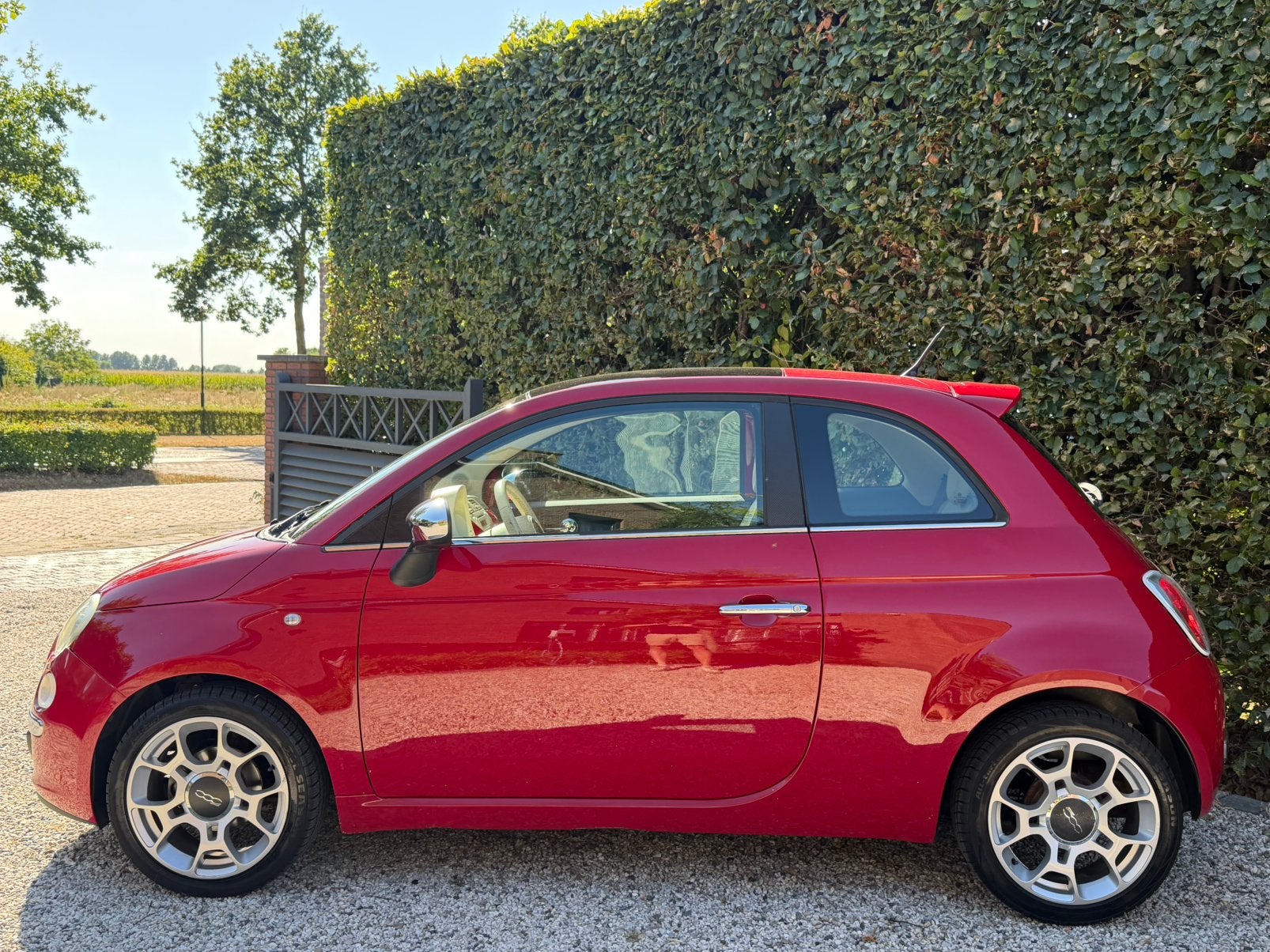 Fiat 500 Lounge 1.2 C 2008 Panoramadak, LMV, Airconditioning, Auto's, Fiat, Voorwielaandrijving, Stof, 4 cilinders, 4 stoelen