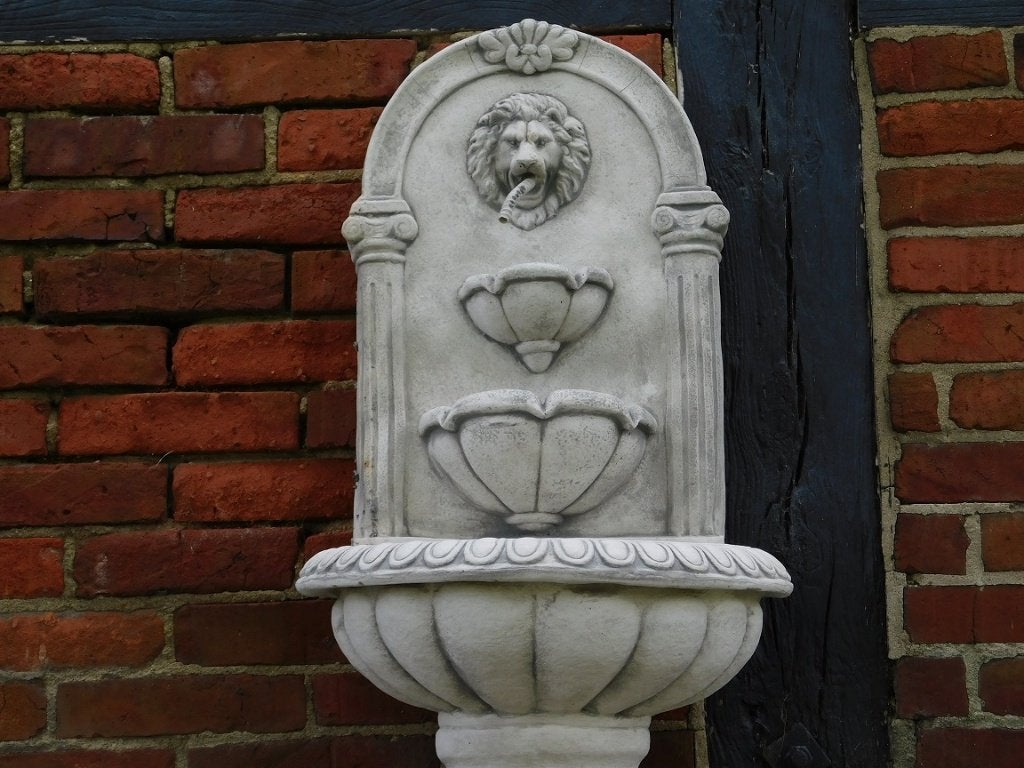 Wandfontein Leeuw - 105 cm - Steen, Overige materialen, Fontein, ., Ophalen of Verzenden