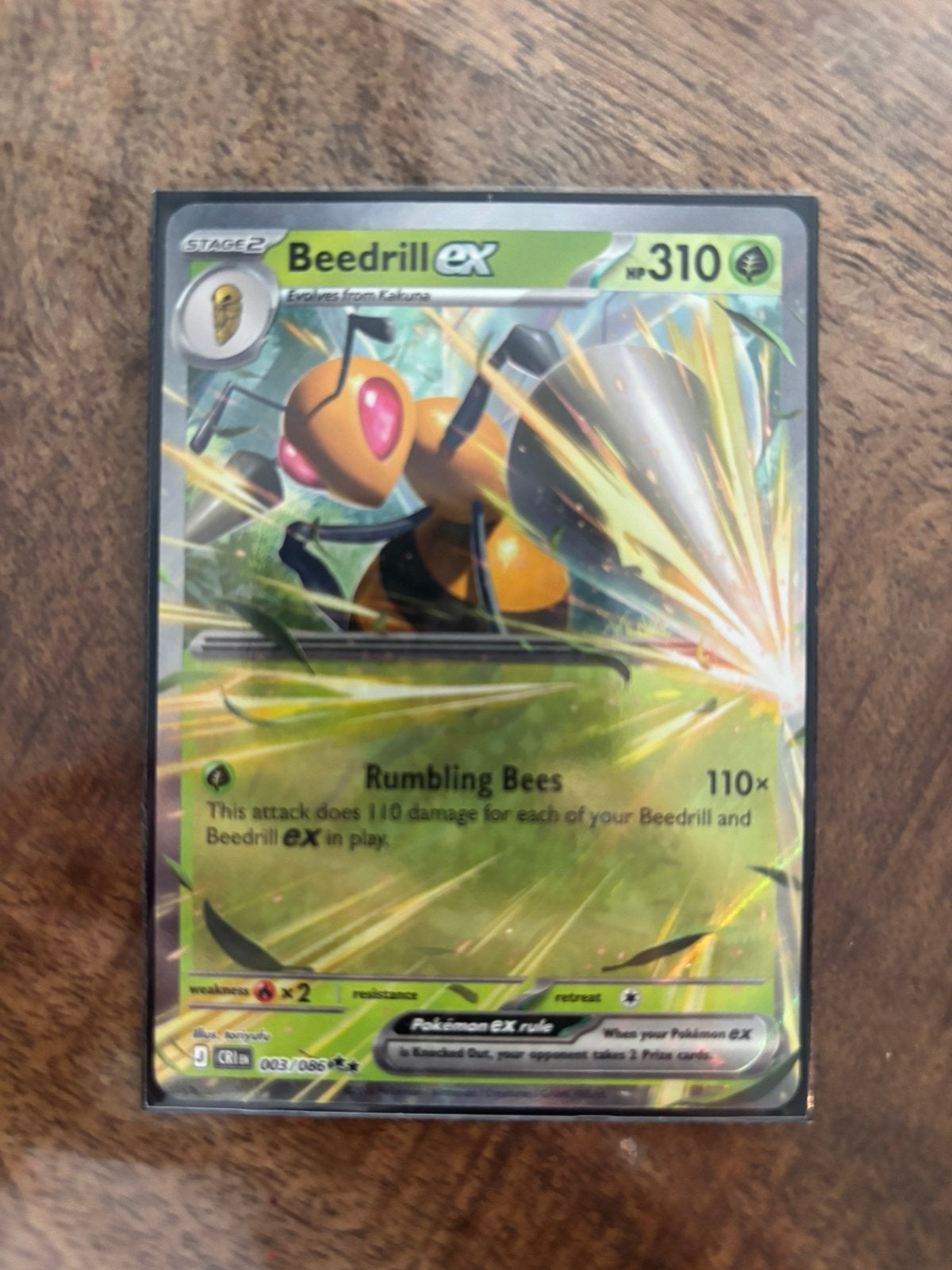 Beedrill EX #003/086, Ophalen of Verzenden, Zo goed als nieuw, Losse kaart, Foil