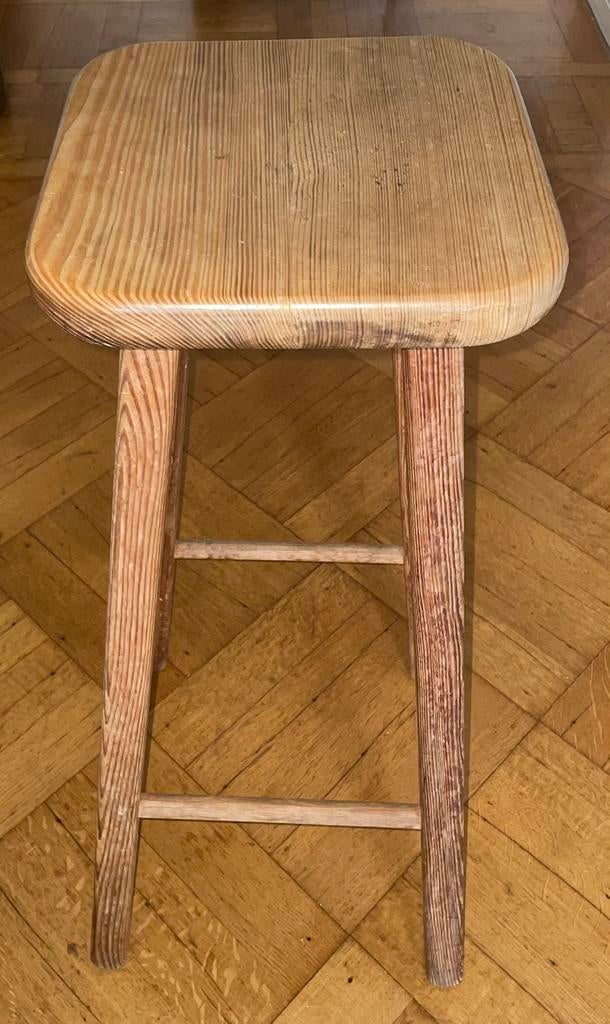Houten barkruk 75h 27b zitgedeelte hout IKEA 20e, Huis en Inrichting, Barkrukken, Ophalen of Verzenden, Zo goed als nieuw, Hout