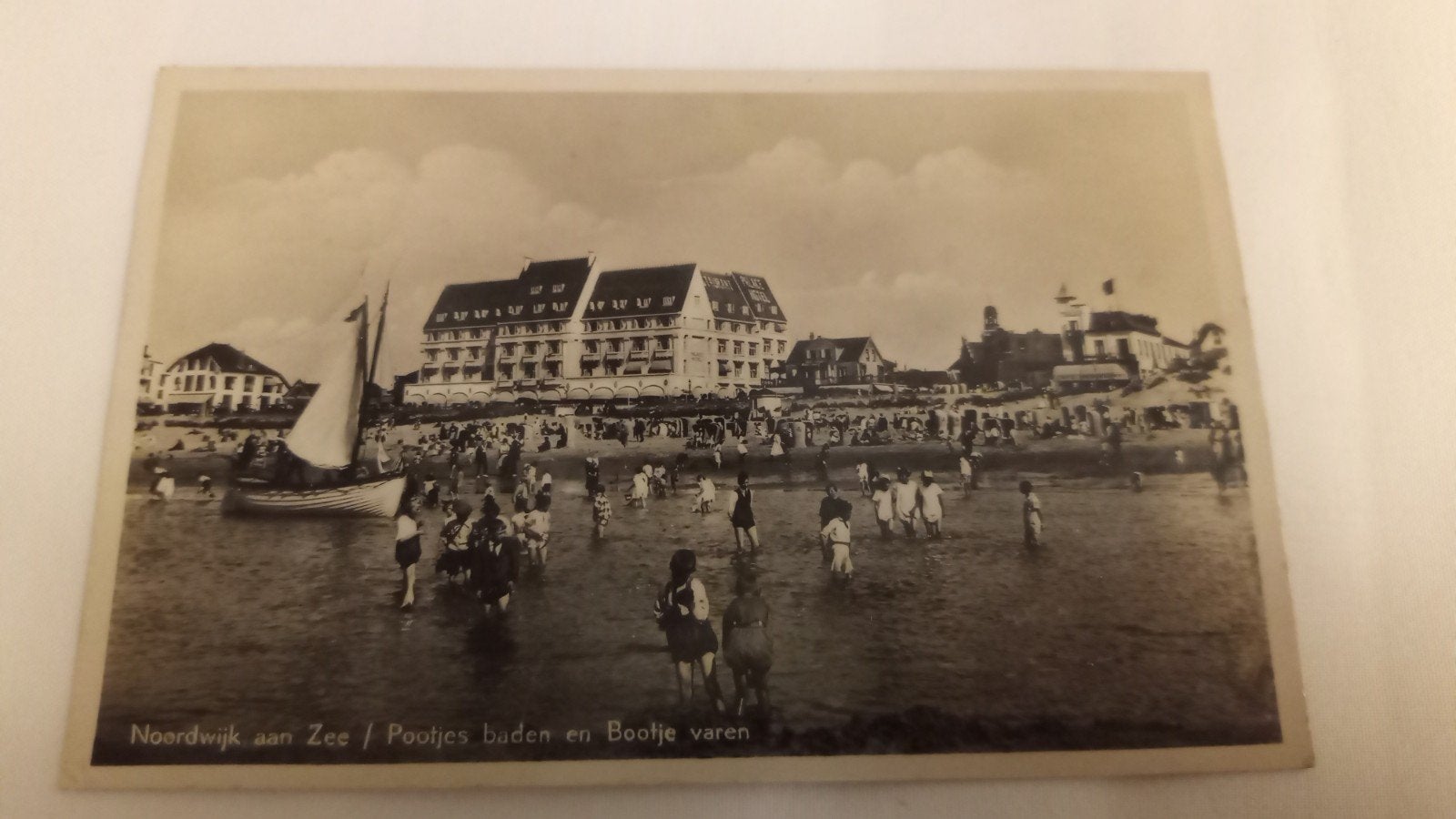 Noordwijk aan Zee, Ppotje baden bootje varen, Ophalen of Verzenden, 1920 tot 1940, Gelopen, Zuid-Holland