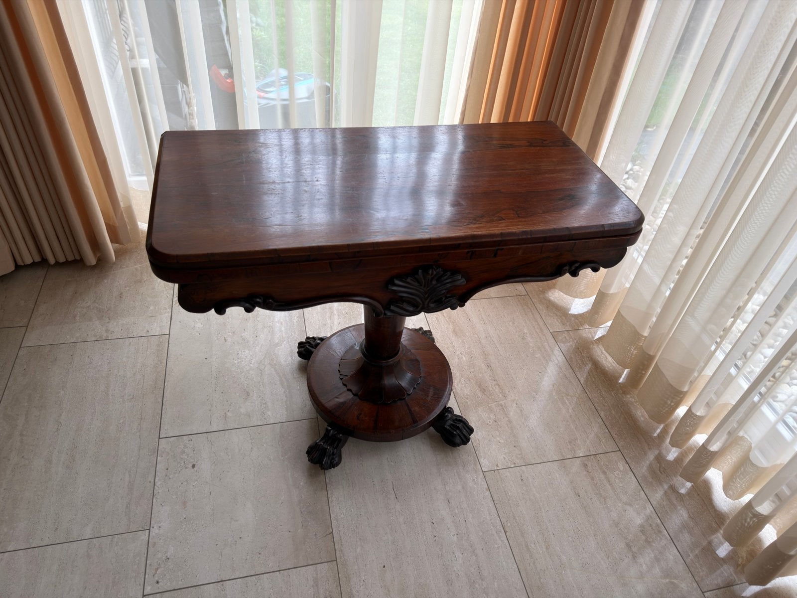 Antieke speeltafel / kaarttafel met lade, Antiek en Kunst, Ophalen