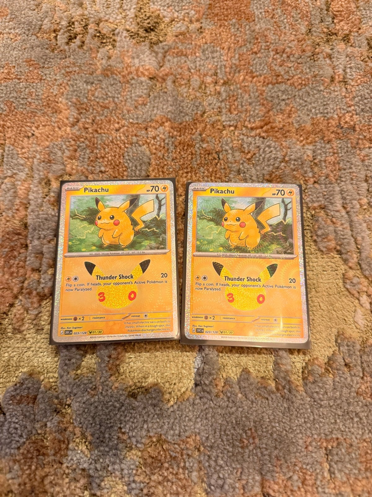 1x Pikachu 023/128 – Pokémon 30th Celebration, Ophalen of Verzenden, Zo goed als nieuw, Losse kaart