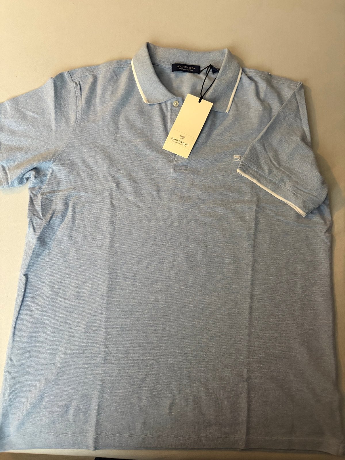 Scotch & Soda Polo Shirt - Lichtblauw - Maat XL, Ophalen of Verzenden, Nieuw, Maat 56/58 (XL), Blauw
