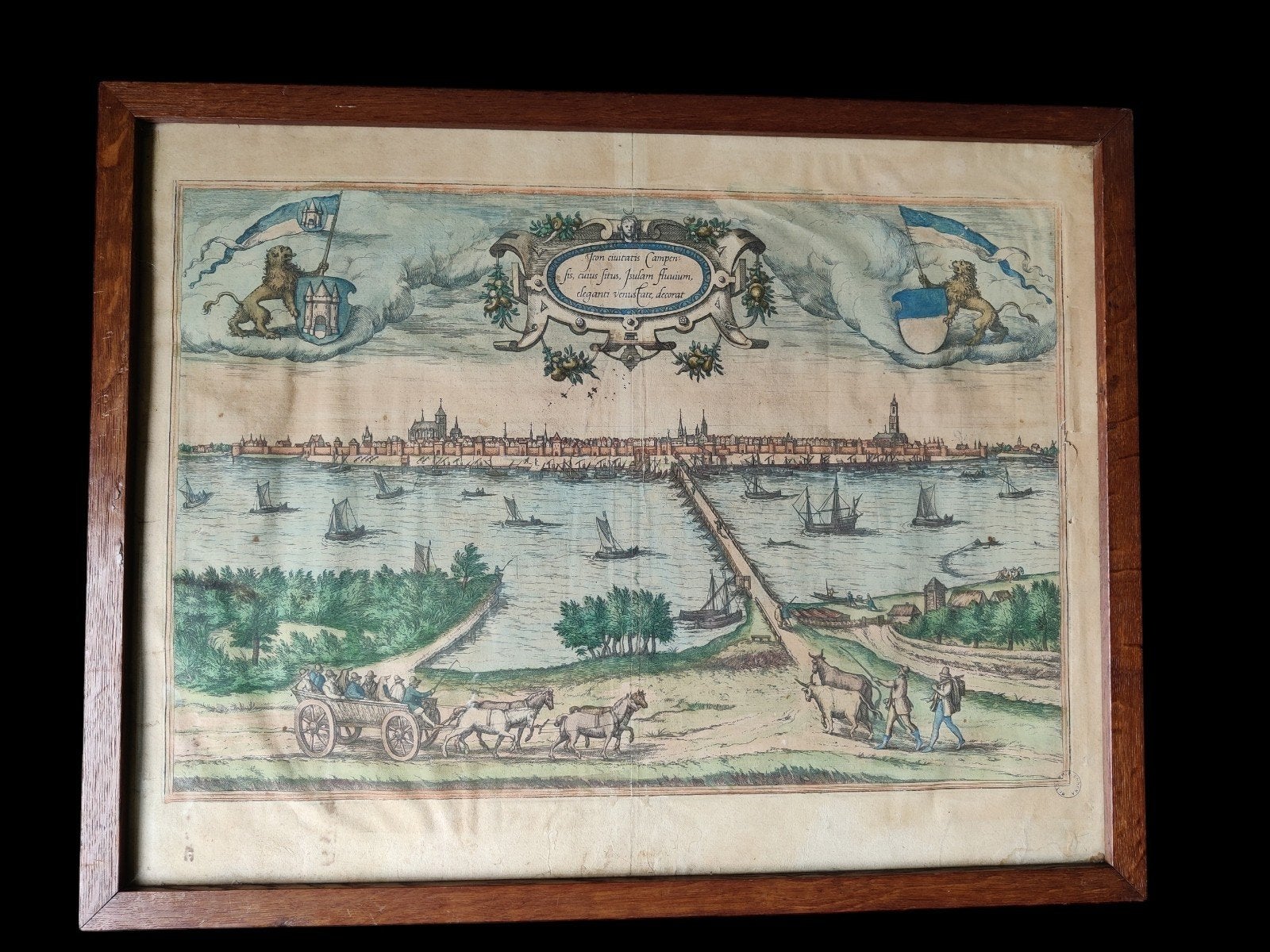 Kampen originele kopergravure 1575, Ophalen of Verzenden