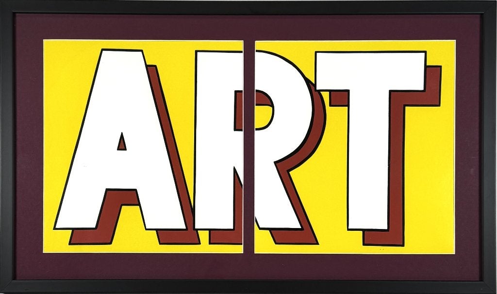 786. Kunstprent, Roy Lichtenstein - "ART", Pop Art, 1969, Ophalen of Verzenden, A1 t/m A3, Film en Tv