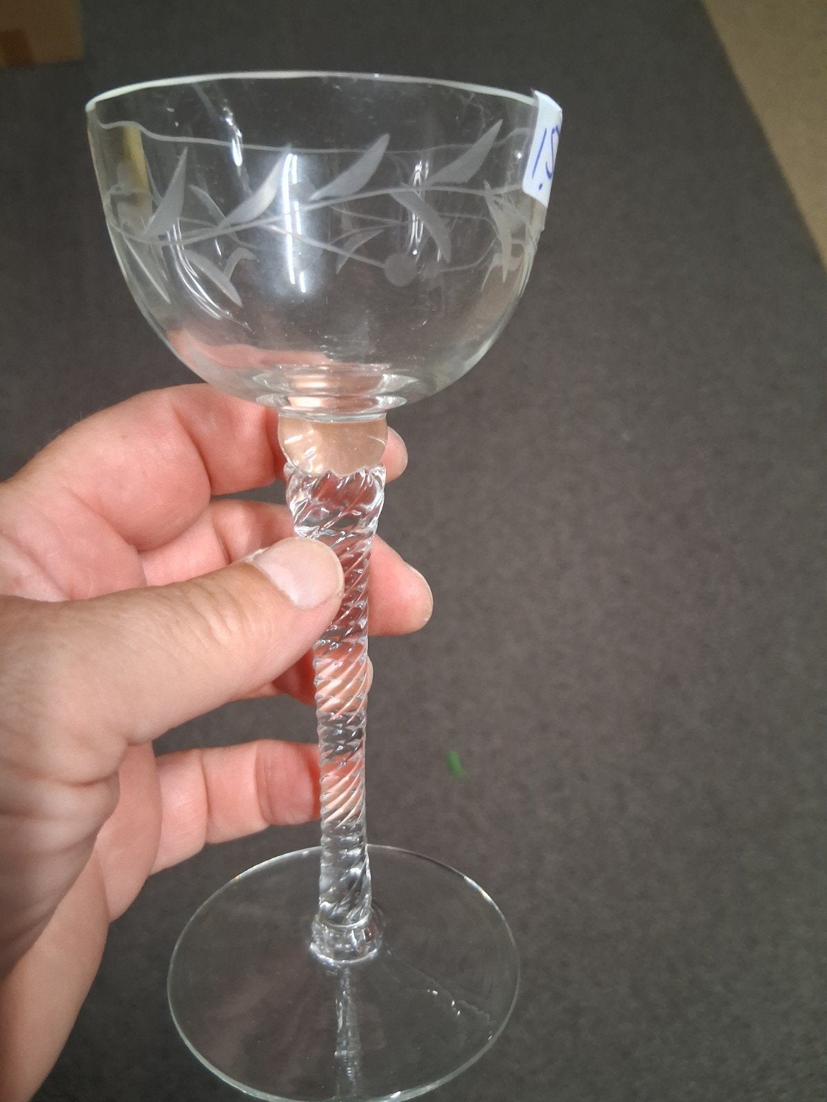 Set van 6 vintage wijnglazen met gedraaide steel, Antiek en Kunst, Ophalen of Verzenden