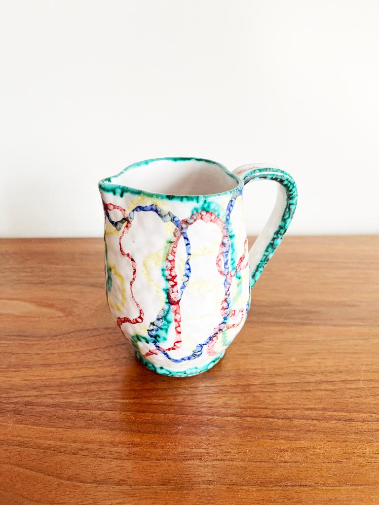 aardewerk kruikje majolica Italy vintage, Ophalen of Verzenden