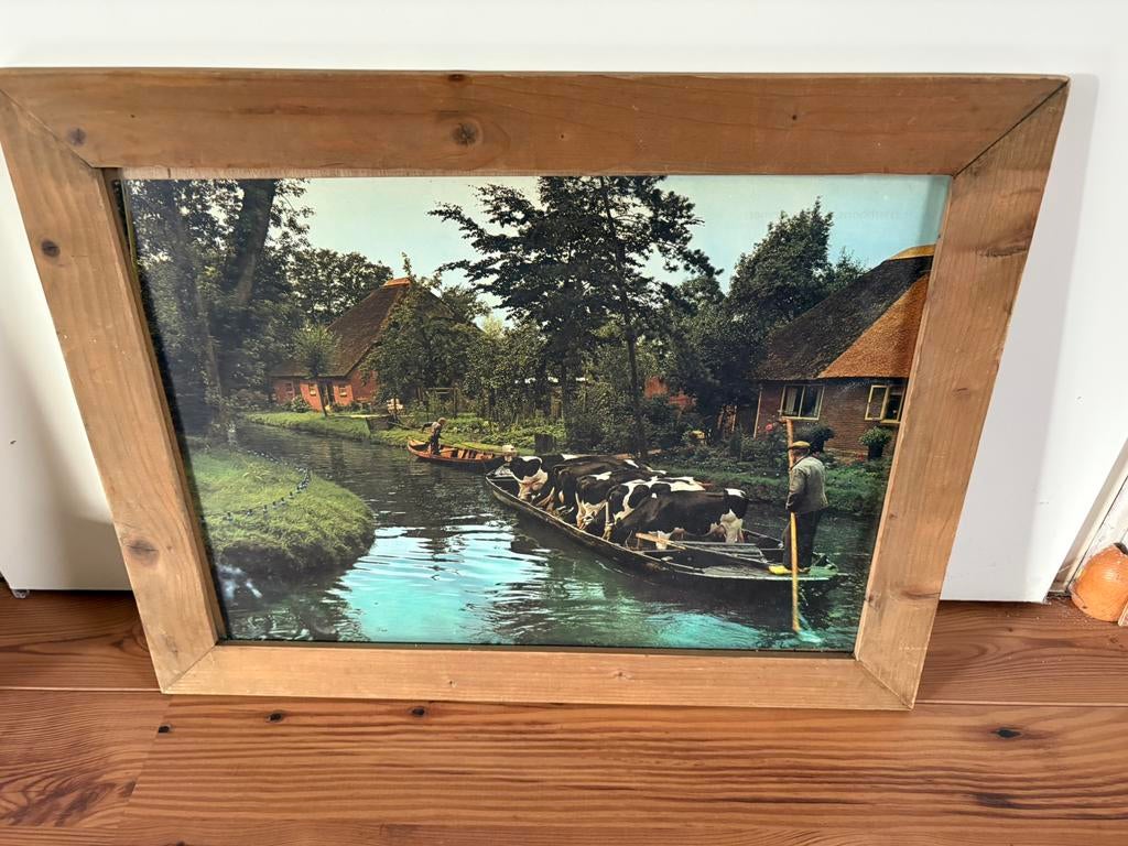 Giethoorn 52cm x 40cm in goede staat, Antiek en Kunst, Kunst | Schilderijen | Klassiek, Ophalen