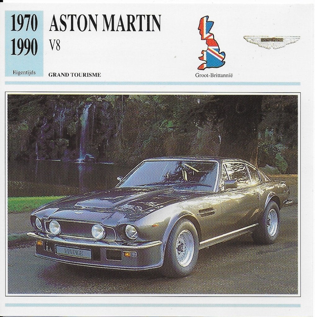 Ma659 autokaart aston martin v8 afmeting 14 x 14 cm, Ophalen of Verzenden, Zo goed als nieuw, Auto's