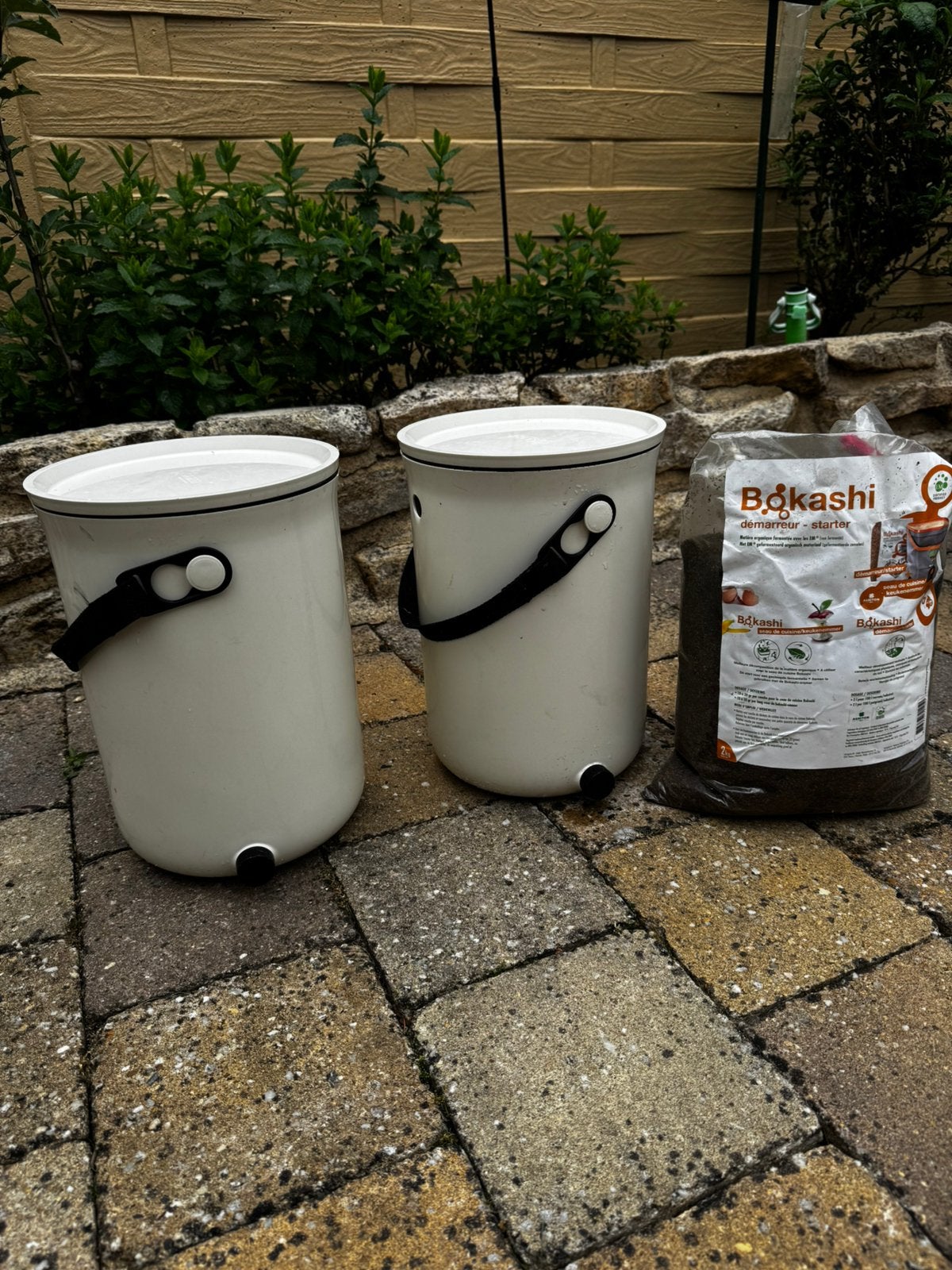 Bokashi emmers met starter voor compost, Ophalen of Verzenden, Gebruikt