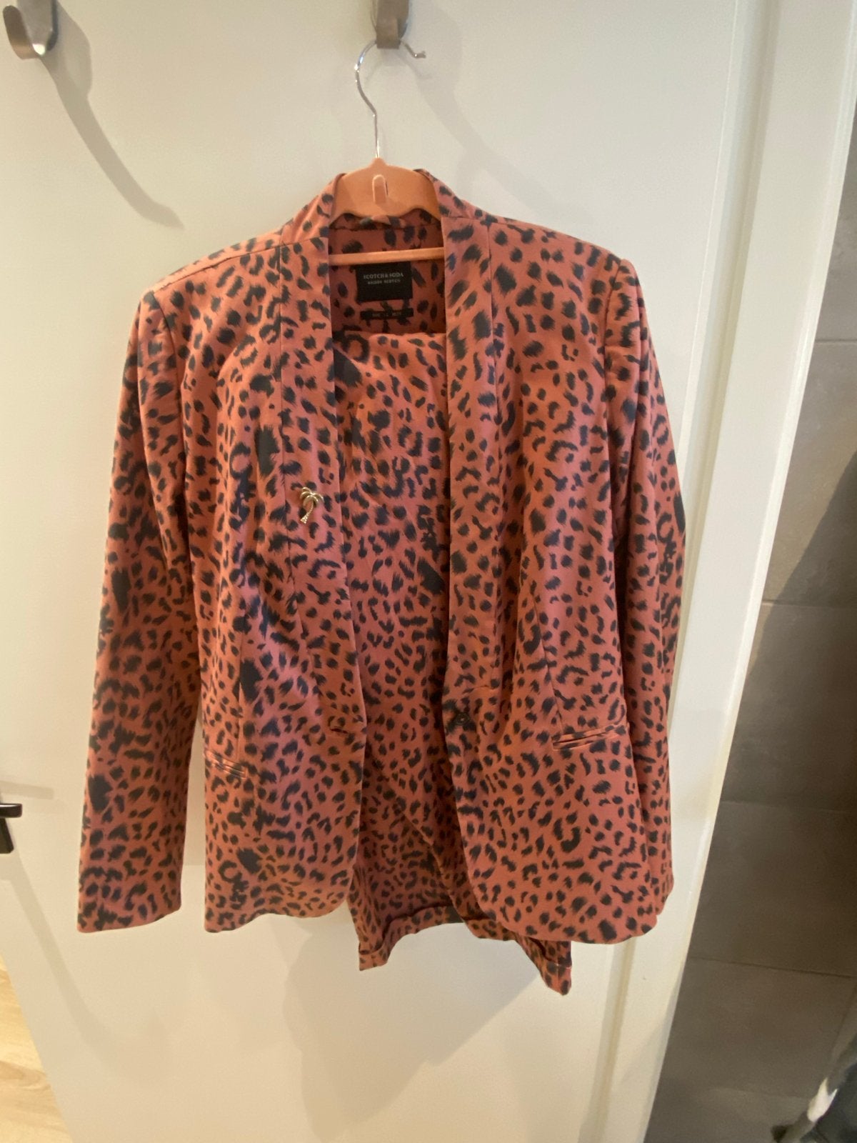Scotch & Soda Leopard Print Jasje en Broek Set Maat L, Ophalen, Kostuum of Pak, Meerkleurig, Maat 42/44 (L)