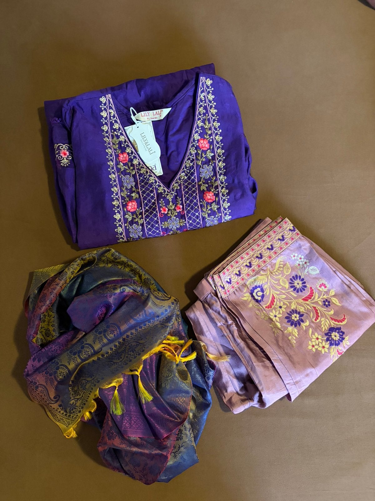 Lily & Lali Indiase salwar kameez set – maat M, Maat 38/40 (M), Paars, Nieuw, Ophalen of Verzenden