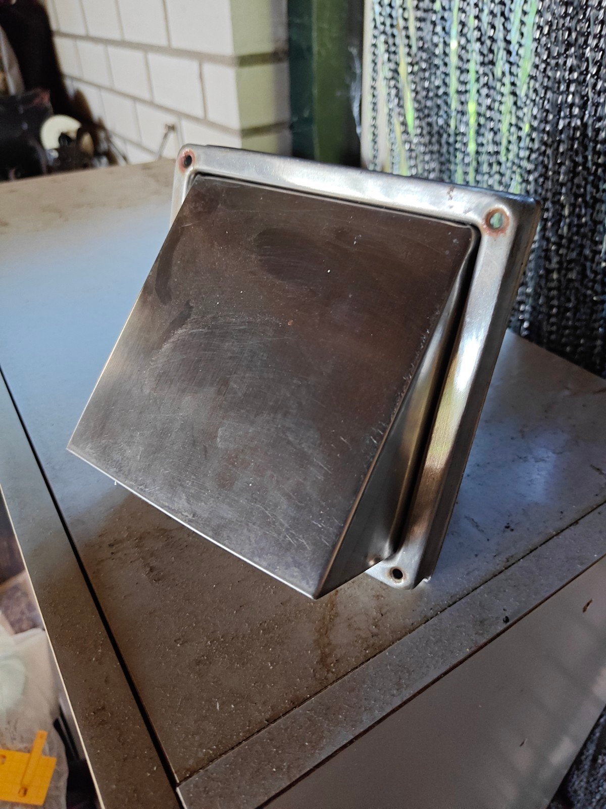 RVS Buitenmuurrooster voor 100mm buis, Ophalen of Verzenden, Gebruikt, Ventilator