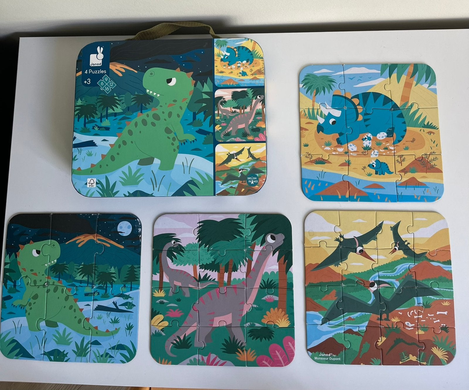 Janod4 Puzzels - dinosaurus (6-9-12-16 stukjes), Ophalen, 10 tot 50 stukjes, Gebruikt