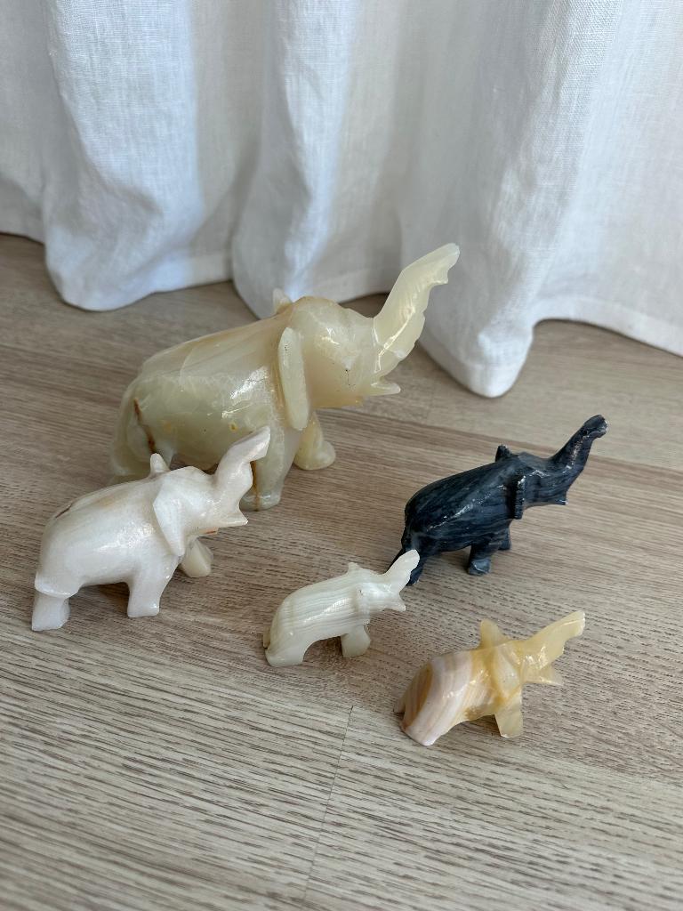 Marmeren olifantjes, Ophalen of Verzenden, Gebruikt, Overige typen