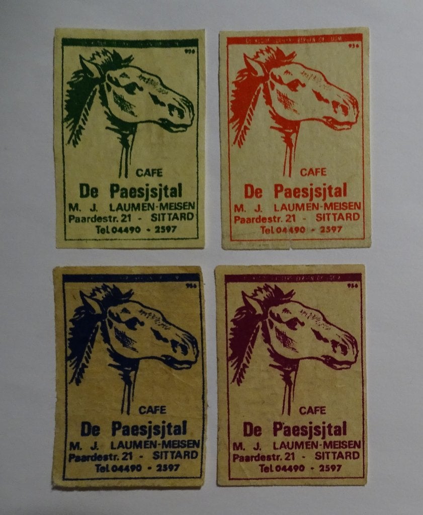 Café   DE PAESJSJTAL   Paardestraat    SITTARD, Ophalen of Verzenden, Luciferdoosjes of -merken
