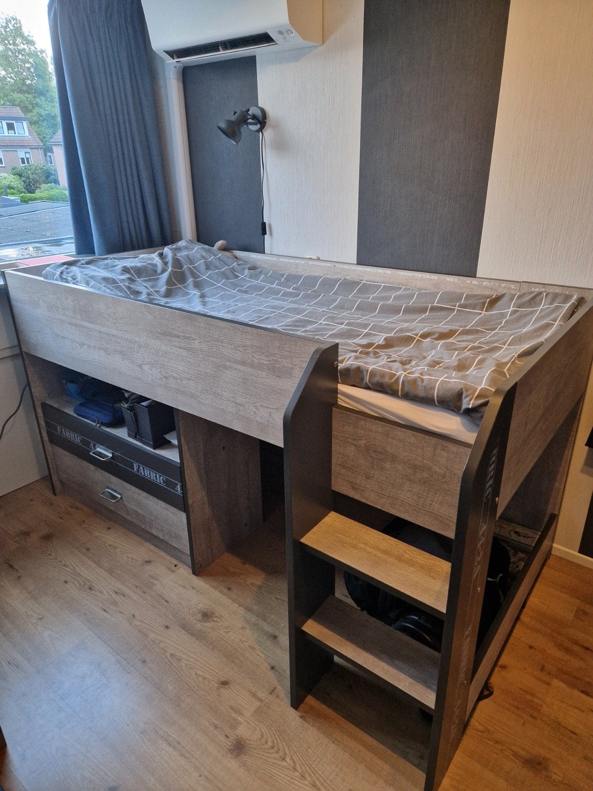 Complete Meubelset: Halfhoogslaper, Bureau & Kledingkast, Ophalen, 85 tot 100 cm, Gebruikt, Hoogslaper of Stapelbed