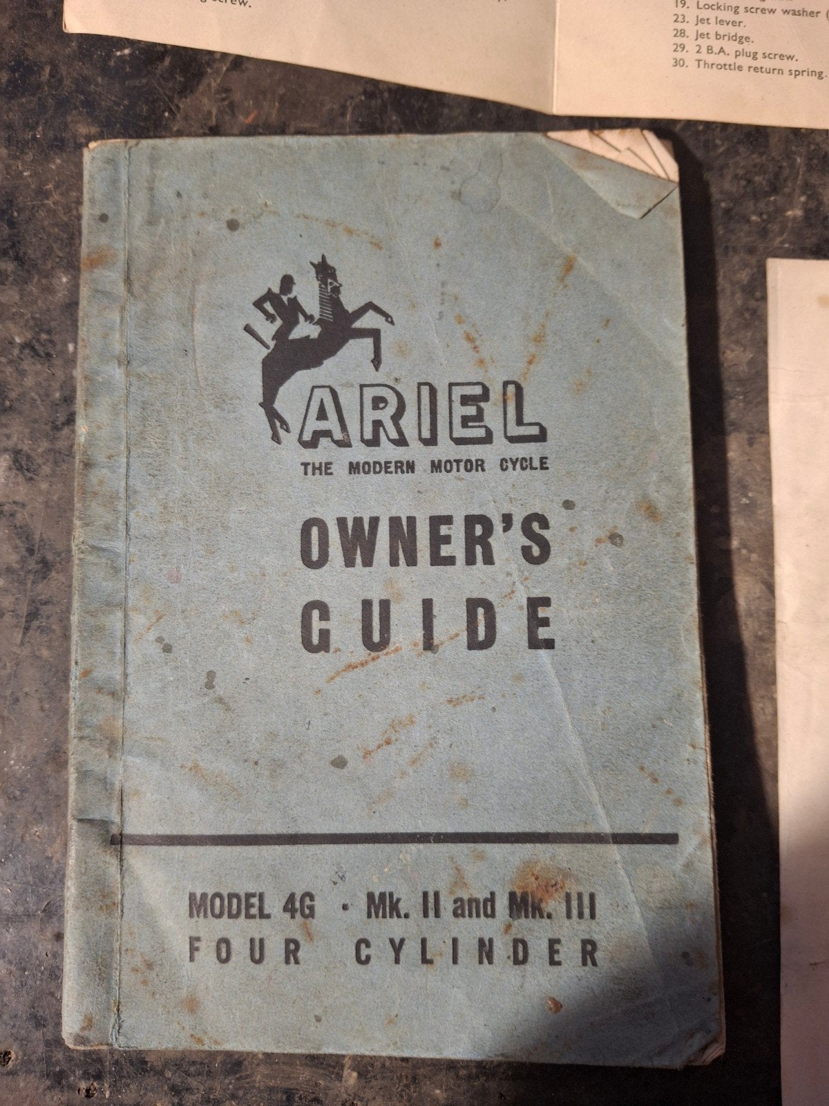 Ariel Owner's Guide Model 4G Mk. II en Mk. III, Motoren, Handleidingen en Instructieboekjes, Ophalen of Verzenden