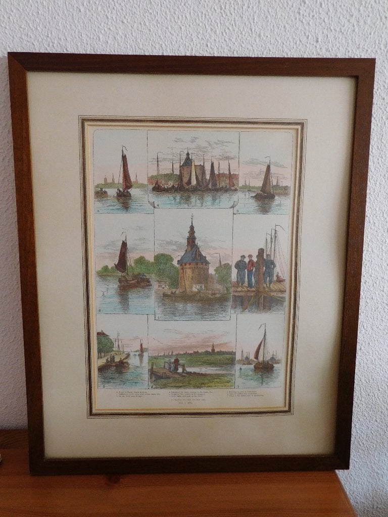 Schilderij 28x37 cm. W.W. May A Cruise Zuiderzee 3 oct. 1883, Ophalen, Maritiem / water, Gedateerd, Realistisch