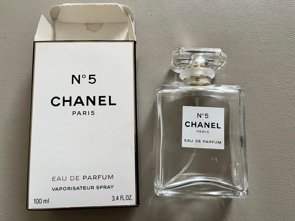 Lege fles + doosje Chanel No 5 Paris Eau de parfum, Verzenden, Gebruikt
