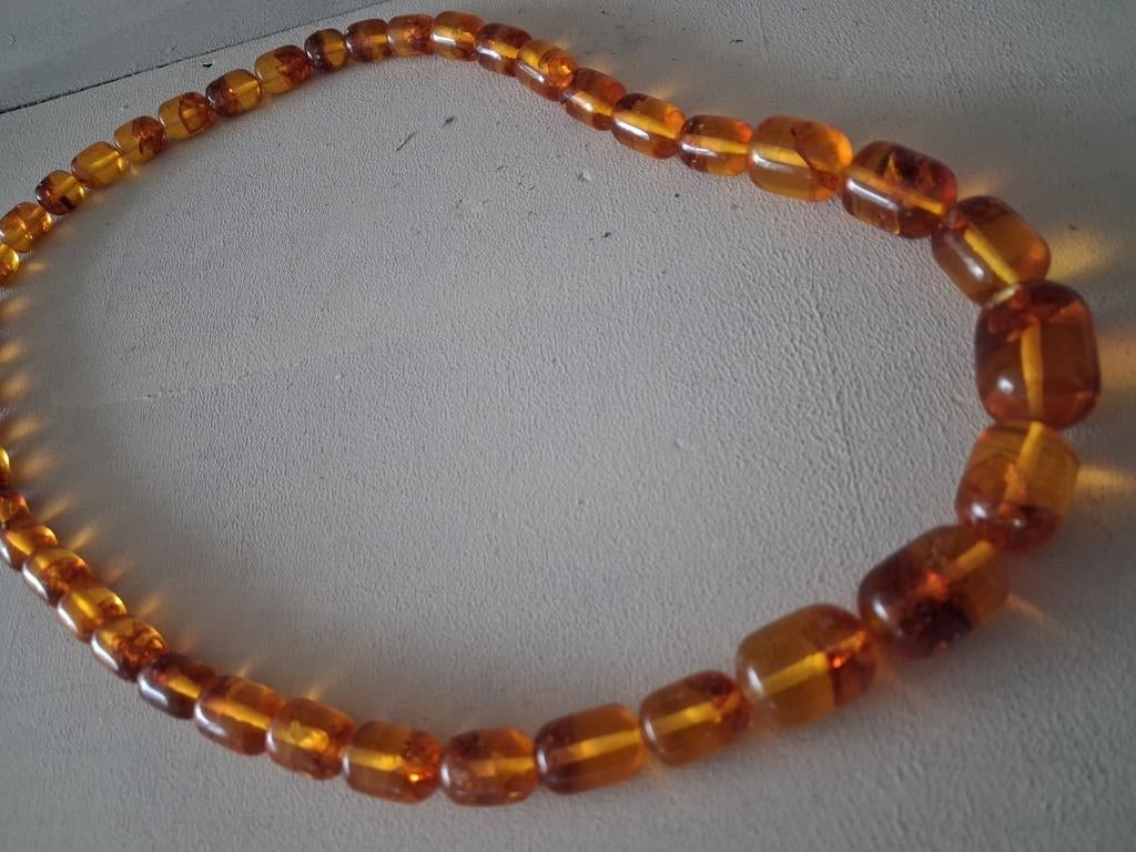Barnsteen ketting, Sieraden, Tassen en Uiterlijk, Antieke sieraden, Ophalen of Verzenden, Overige materialen, Ketting