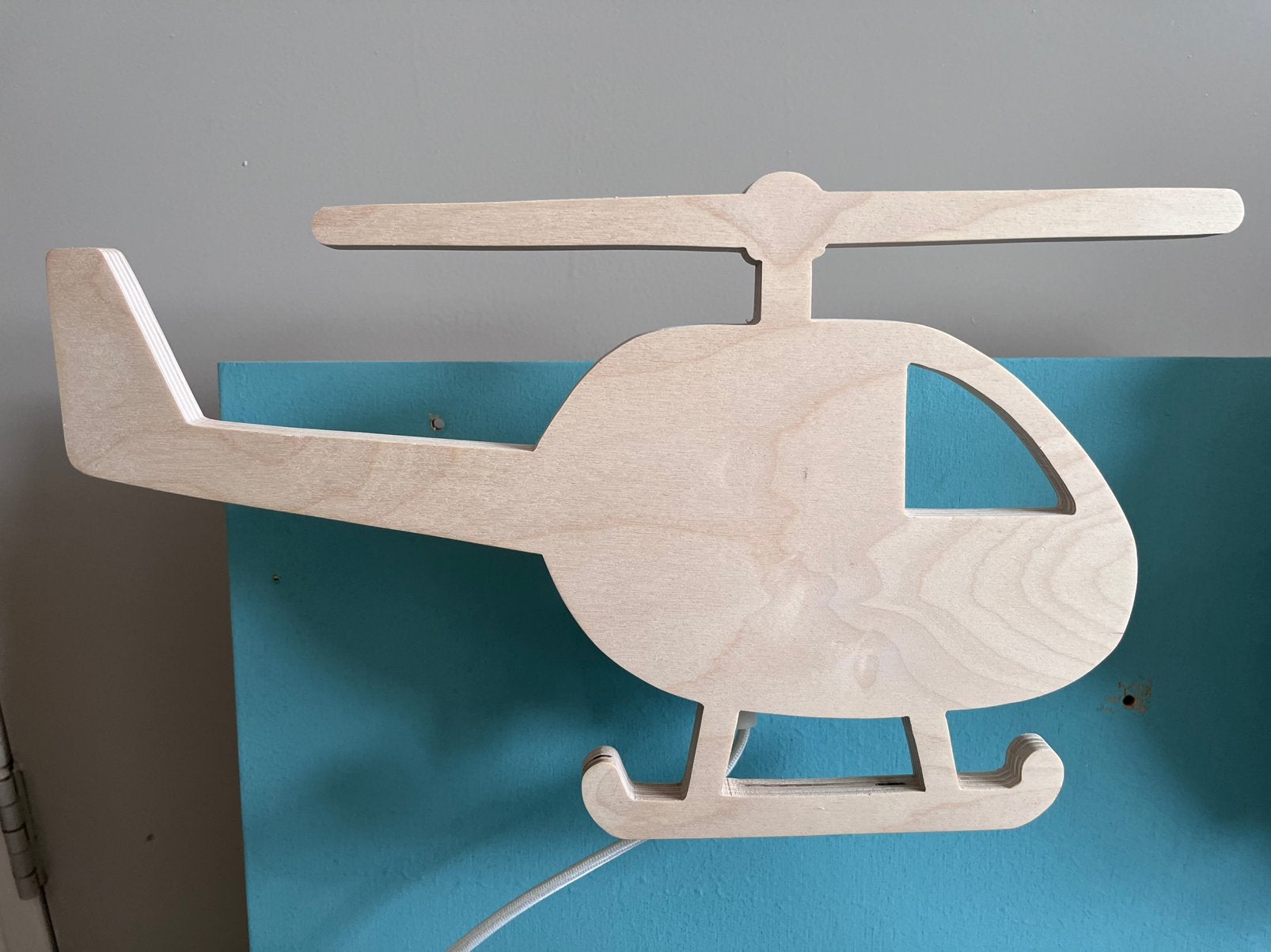 Houten wandlamp - Helikopter, Bruin, E14 (klein), Nieuw, Ophalen of Verzenden