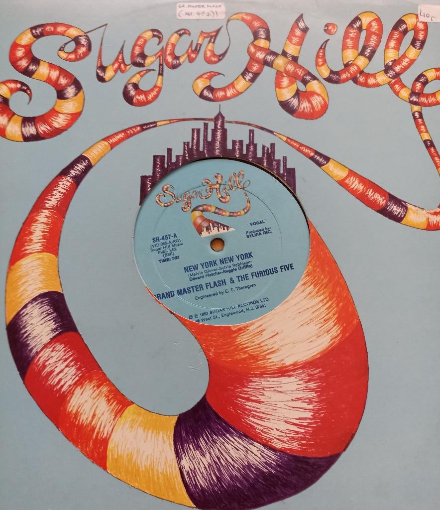 12'' Grandmaster Flash - New York, New York, Cd's en Dvd's, Vinyl | Hiphop en Rap, Ophalen of Verzenden, Voor 1985, Gebruikt, 12 inch