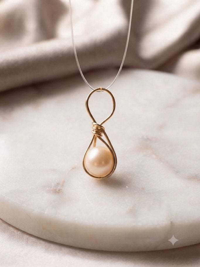 Eigen ontwerp nieuwe Majorica parel hanger goldfilled, Overige materialen, Beige, Nieuw, Ophalen of Verzenden