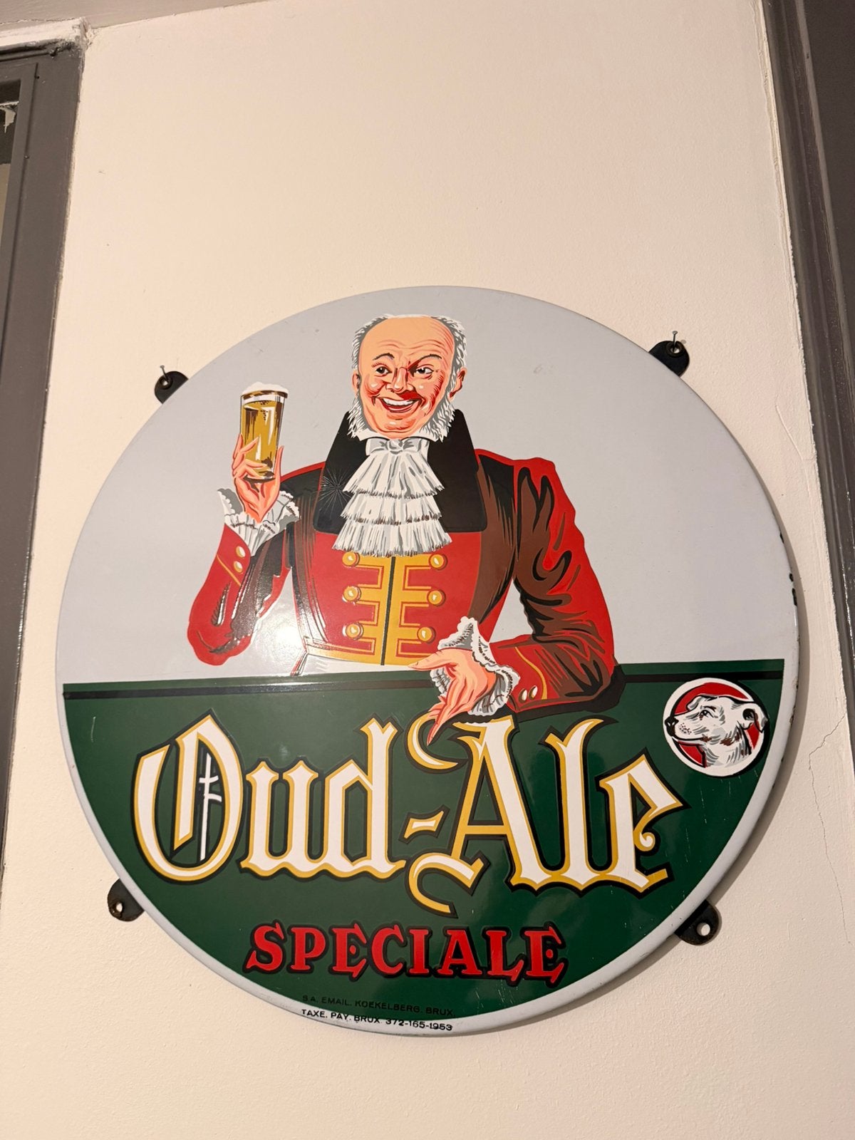 Emaille reclamebord oud-ale bord reclame plaque emaillee, Ophalen of Verzenden, Zo goed als nieuw, Reclamebord