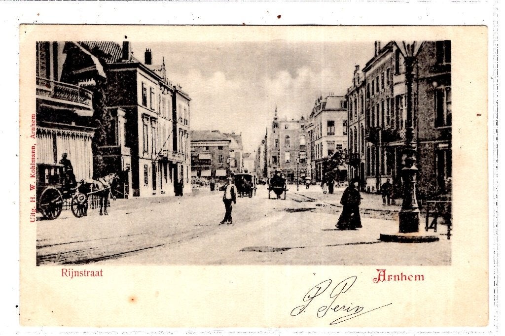 Arnhem Rijnstraat mooi  1900, Ophalen of Verzenden, Voor 1920, Gelopen, Gelderland