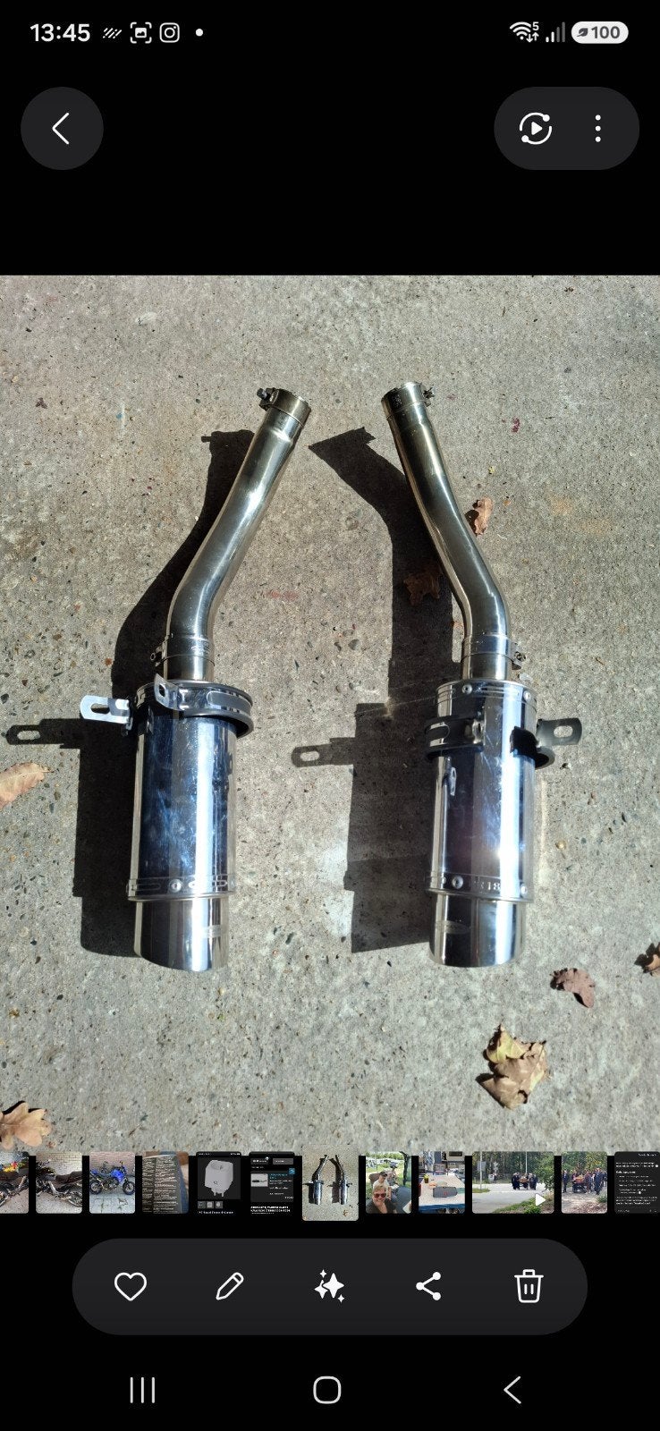 Devkevic uitlaten voor motorfiets z1000 2005 +killers, Motoren, Ophalen, Gebruikt