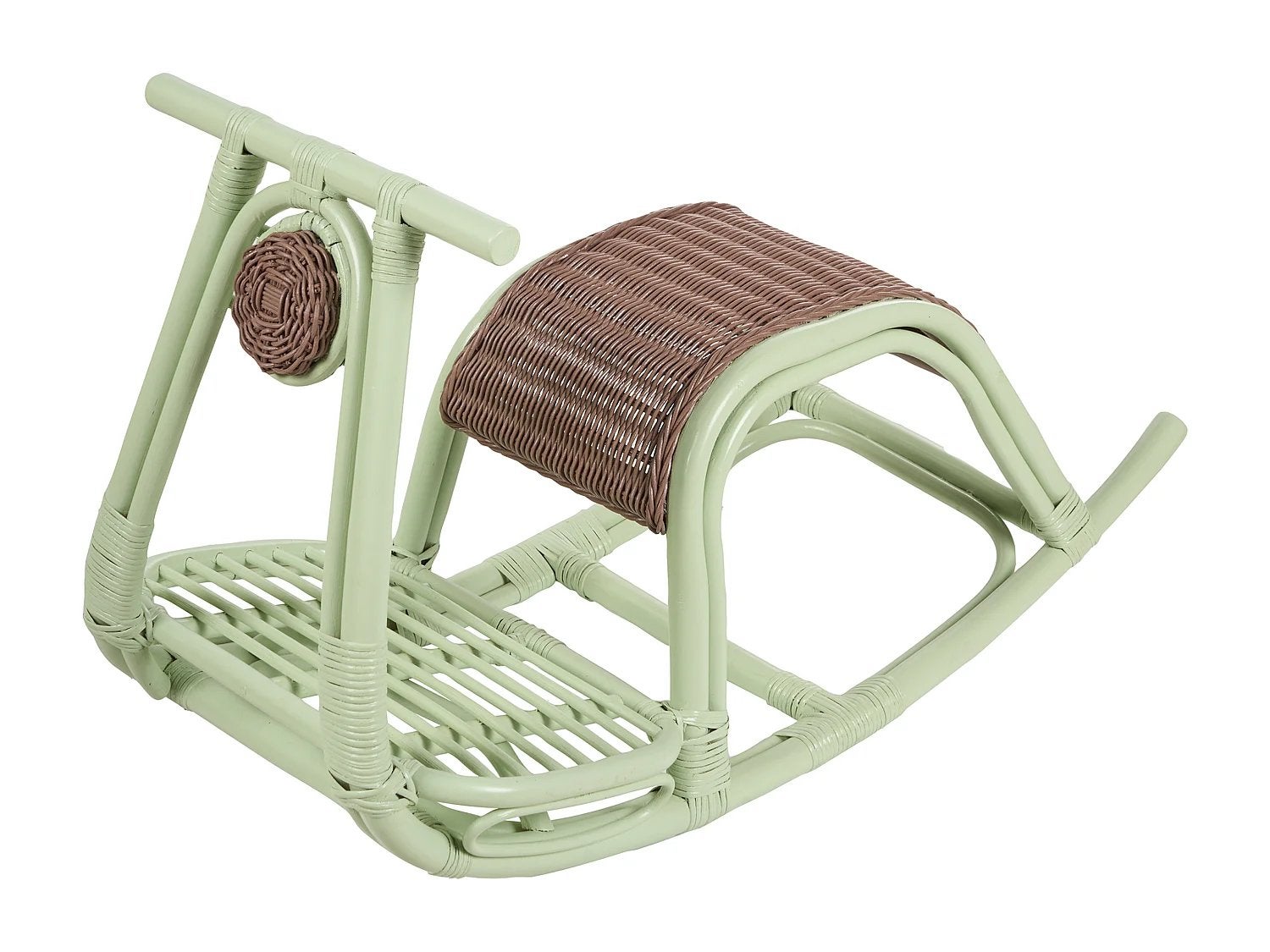 Rotan Schommelstoel Lichtgroen ASPRIA - Kinderstoel Boho, Ophalen, Nieuw, Jongen of Meisje
