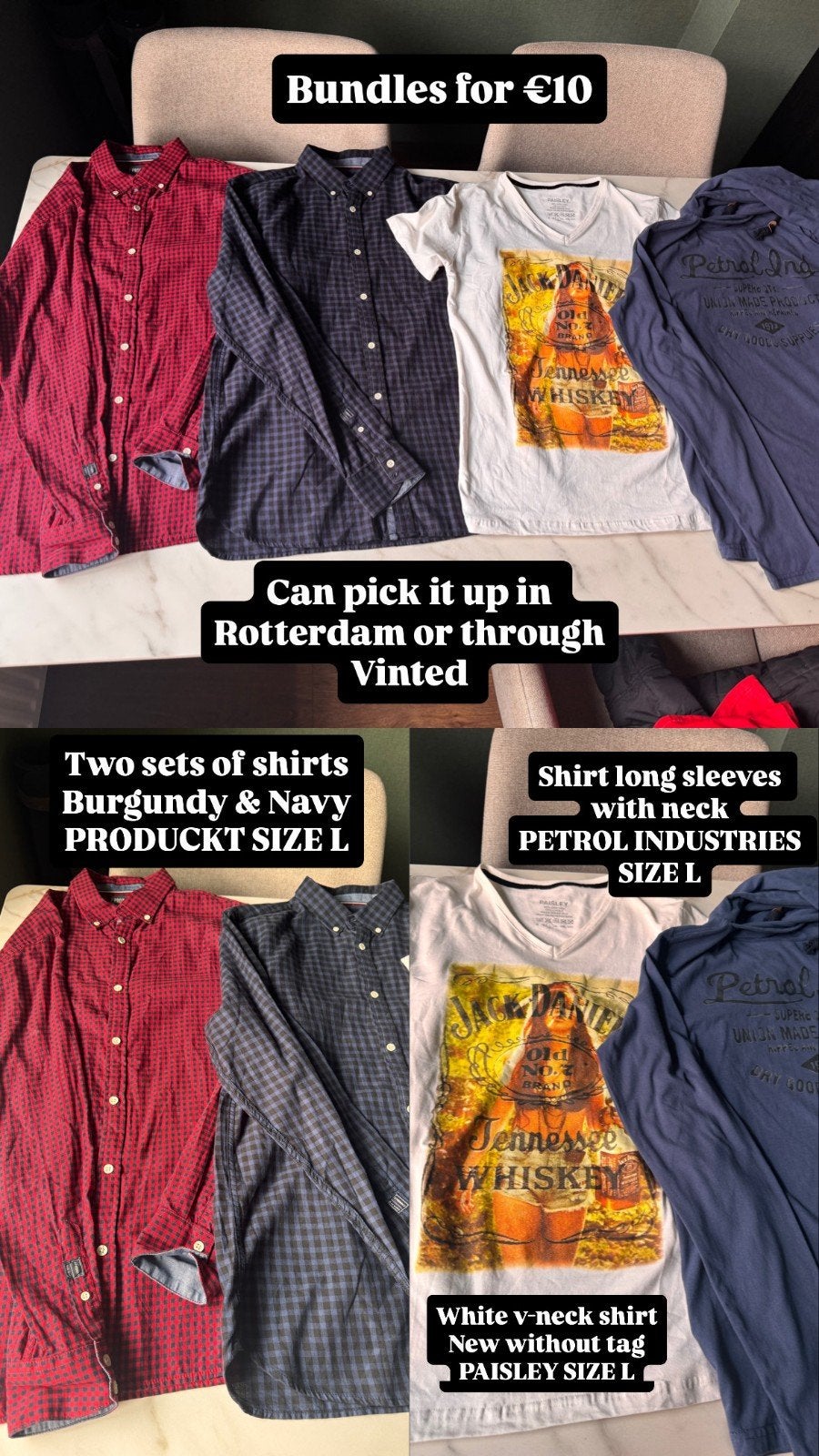 Bundel kleding: Hoodies, Jeans, Shirts en Jas - Maat L & M, Ophalen of Verzenden, Zo goed als nieuw, Diverse merken