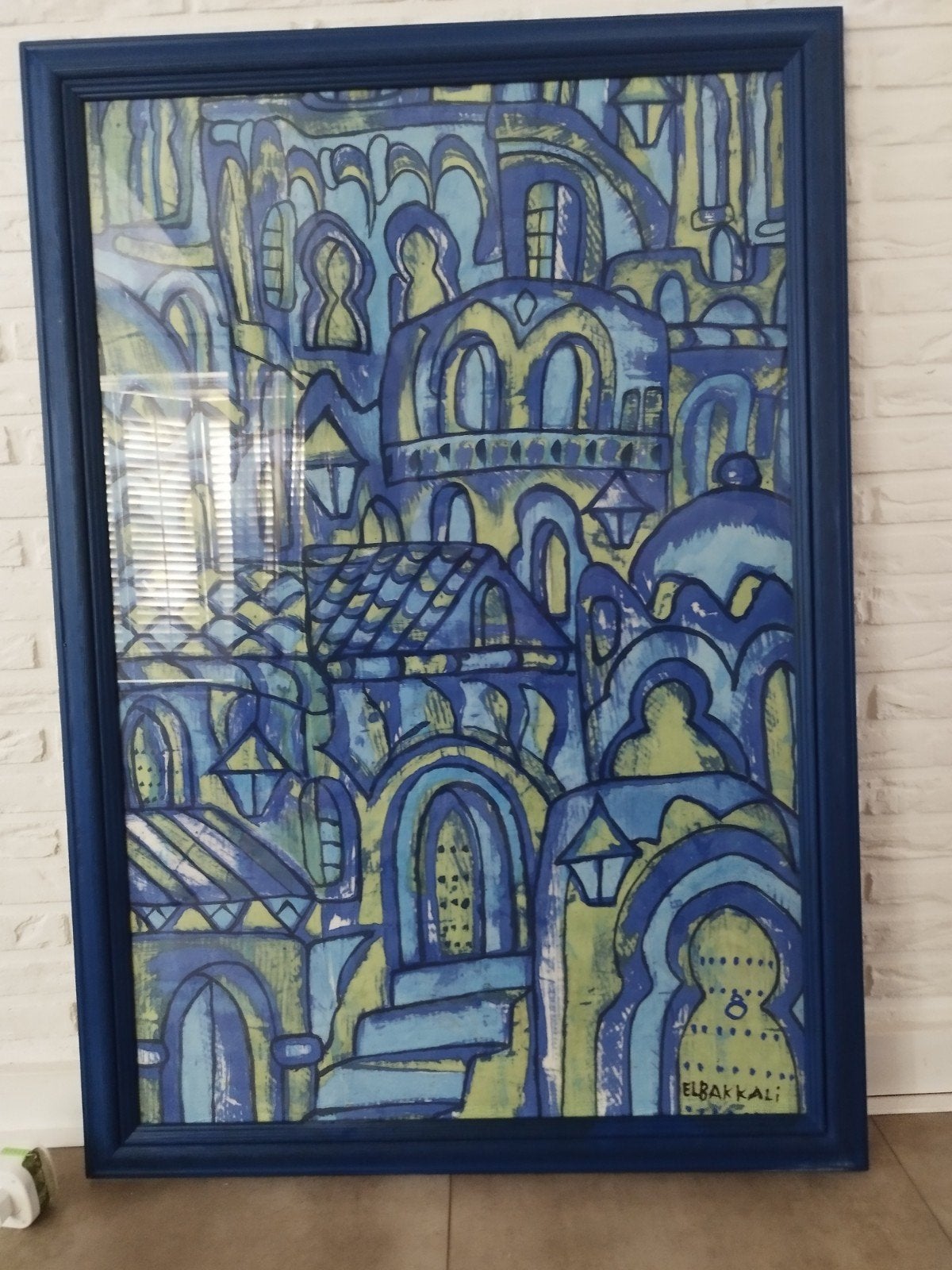 Schilderij Elbakkali - Perfecte Conditie (120x83cm), Antiek en Kunst, Ophalen of Verzenden