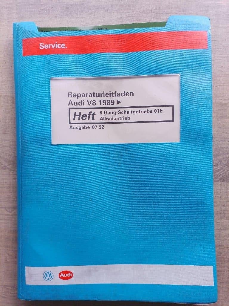 Audi V8 dealer werkplaatsboek Quattro versnellingsbak 01E, Ophalen of Verzenden, Gelezen, Audi