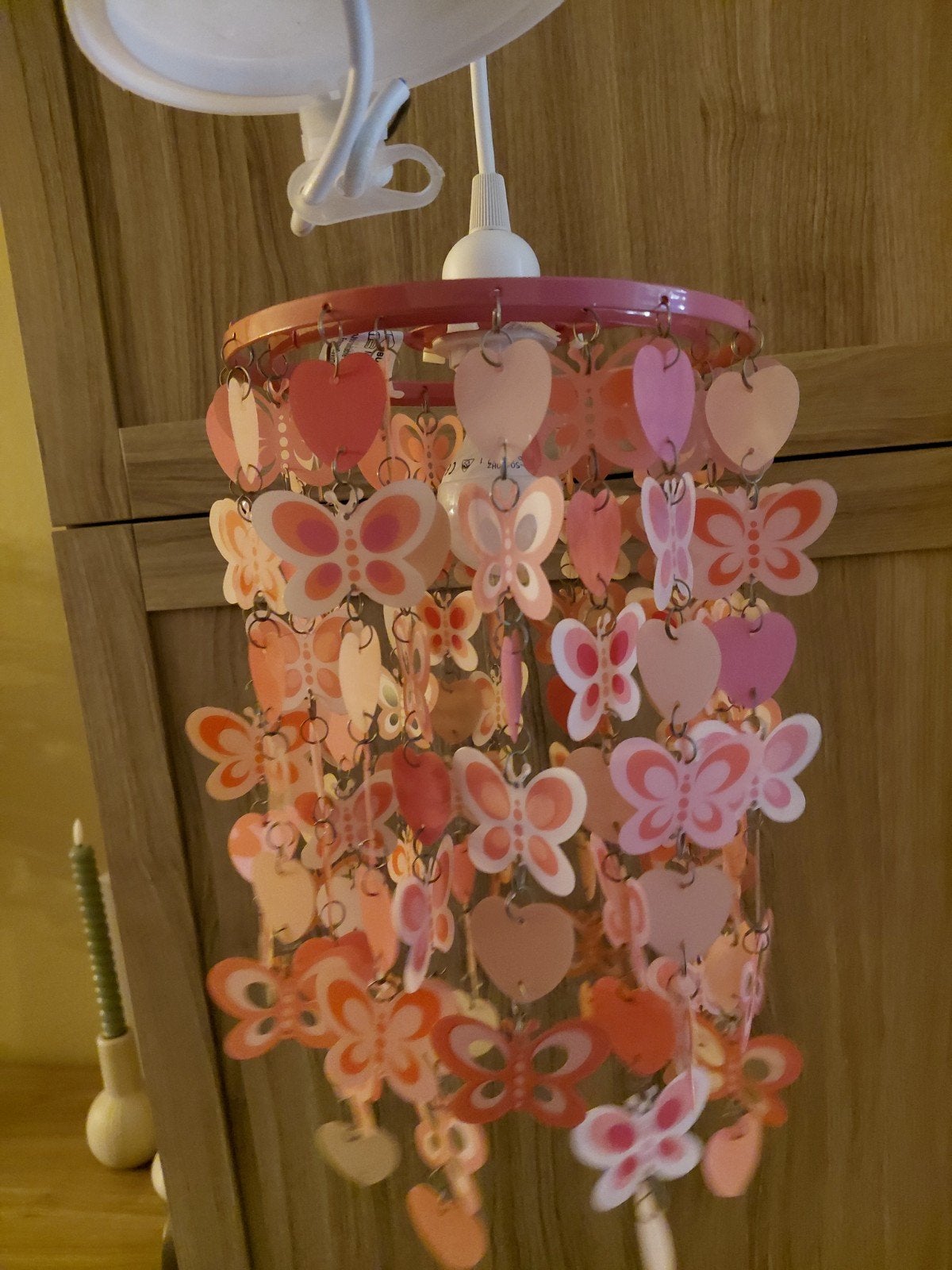 hanglamp met vlinders, Huis en Inrichting, Ophalen of Verzenden, Gebruikt, E14 (klein)