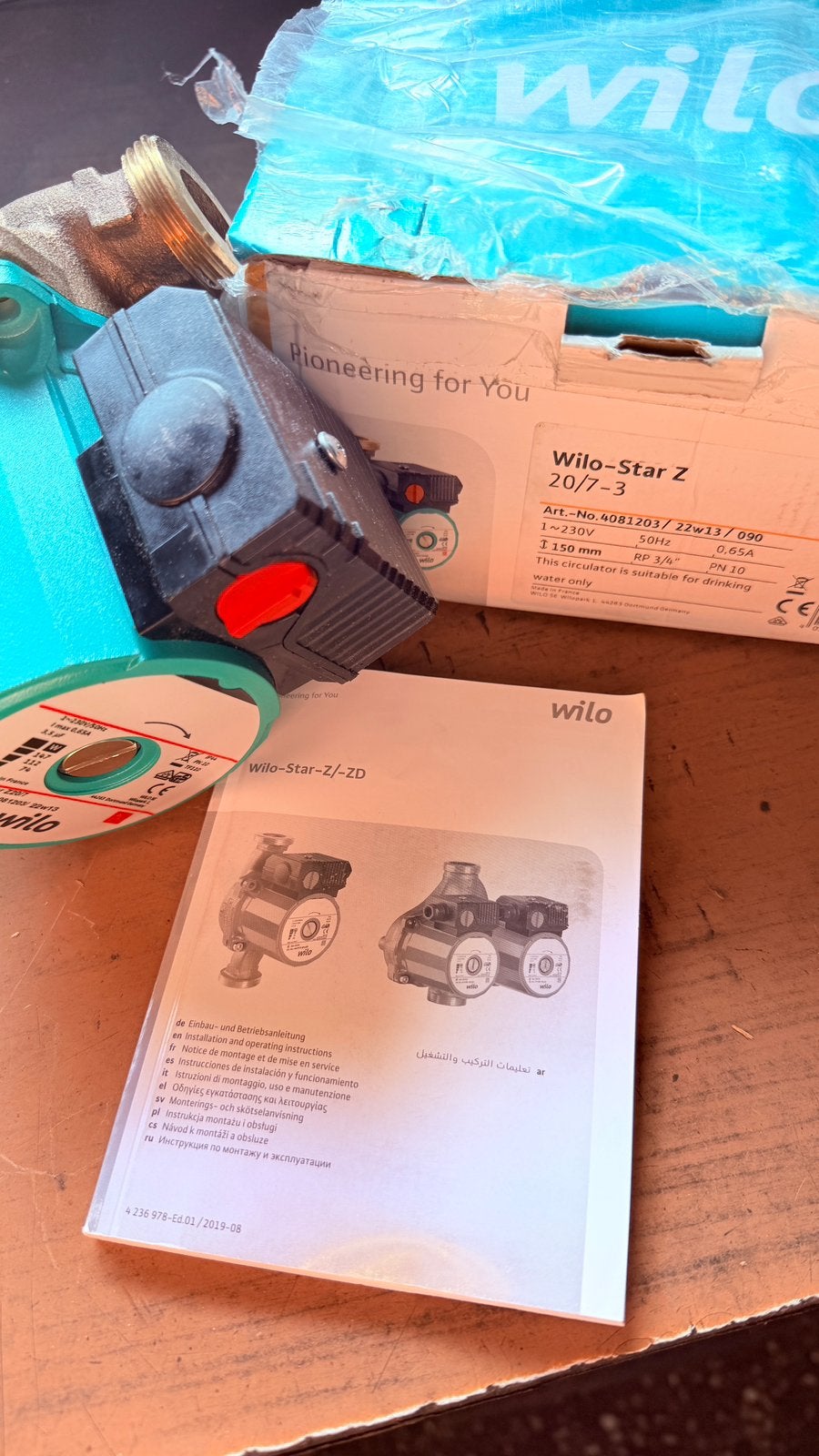 Wilo Star Z20/7-3 circulatiepomp voor verwarming, Minder dan 30 cm, Overige typen, Nieuw, Minder dan 60 cm